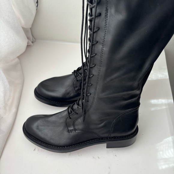 Sam Edelman Women's Nance Tall Lace Up Leather Boots Black US 7 M - Picture 11 of 13